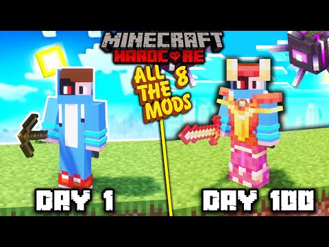 I Survived 100 Days In All The Mods 8 In Minecraft Harcore (हिंदी)