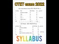 CTET Syllabus 2022 Pepar 1 Pepar 2 CTET Exam 2022