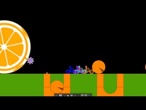 Escape the rolling MIKAN - Survival Bicycle Race in Algodoo