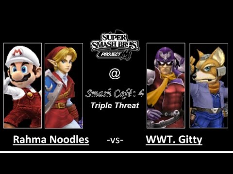 Rahma Noodles (Mario, Link) vs WWT. Gitty (Captain Falcon, Fox) - SSB Project M