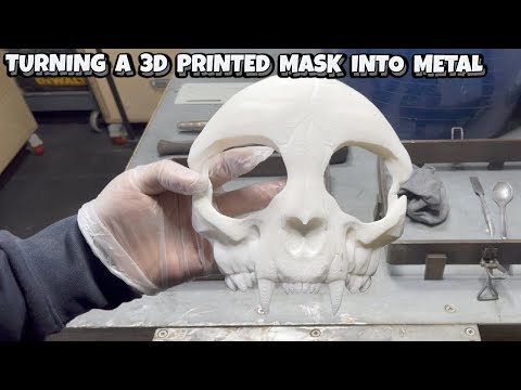 Turning 3D Print PLA into Aluminium Bronze - Sand Casting a Mask - Molten Metal - Let's Cook!