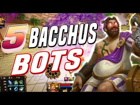 Smite: 1 vs 5 Bacchus Bots Challenge!
