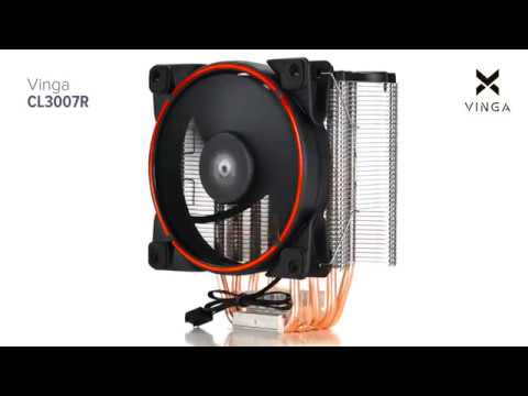 Башенный кулер для процессора AMD/Intel Vinga CL3007R с красной подсветкой, пк вентилятор для интел/амд - фото 1 - id-p1668178378