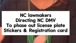 The NC DMV is changing things… You'll still pay a registration fee, but you won't get a sticker or c
