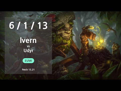 Ivern Jungle vs Udyr - EUW Challenger Patch 13.21