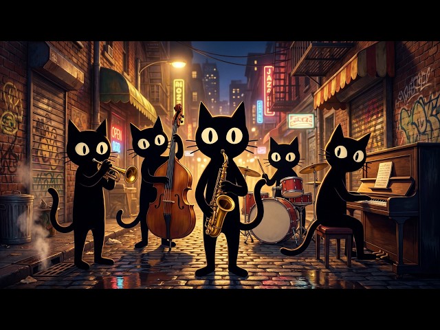 Vídeo relacionado con Midnight Jazz Cult The Alley Sesiones Saxofón Vintage Cat Camiseta