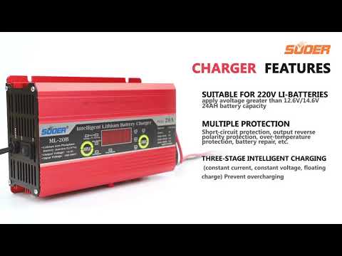 Suoer AC 220V 20A digital display battery charger intelligent lithium battery charger