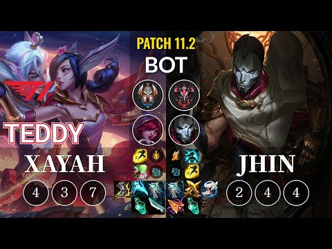 T1 Teddy Xayah vs Jhin Bot - KR Patch 11.2