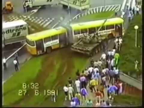 tanks against barricades - 1991 revolution in slovenia
