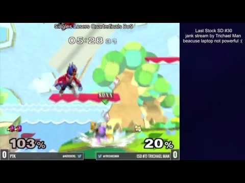 Last Stock SD #30 Singles Losers Quarterfinals: PTK (Falco) vs. Trichael Man (Fox) - SSBM