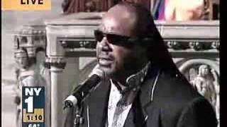 Stevie Wonder at Luther Vandross' funeral