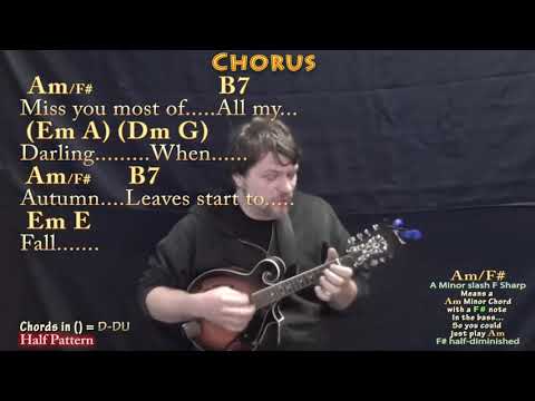 Autumn Leaves (Jazz Standard) Mandolin Cover Lesson in Em with Chords/Lyrics