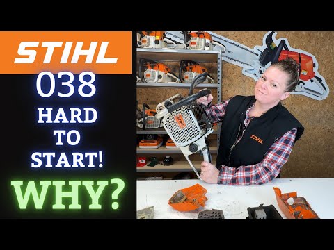 Vintage Stihl 038 Magnum Chainsaw!  Extremely HARD TO START!