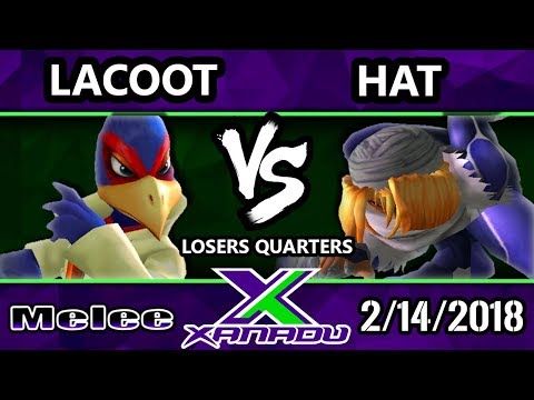 S@X 241 Melee - Lacoot (Falco) Vs. Hat (Sheik) - SSBM Losers Quarters - Smash Melee