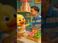 Little Duck and Girl Share Donut and Blue Hat–A Warm Friendship Story 🐤👧🍩🎩#shorts #duck #cute #funny