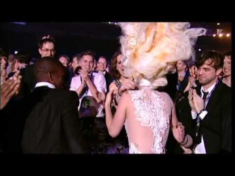 Lady Gaga wins International Album presented by Mika | BRIT Awards 2010