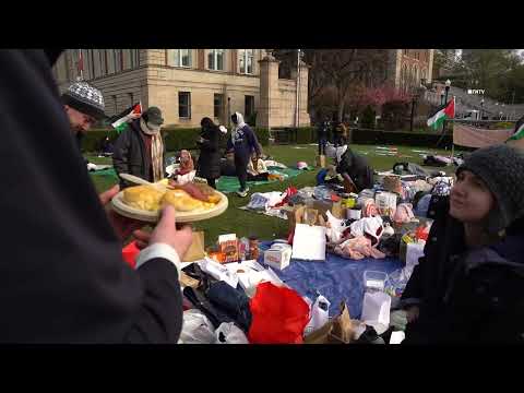 Anti-Israel Encampment Columbia University NYC YouTube Apr 19 2024_Darrion Hun Participates in Columbia Encampment_#11