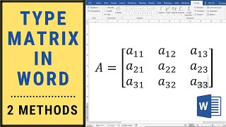 Insert matrix in Word: 2 Methods (including LaTeX type Shortcut for Word) 😎