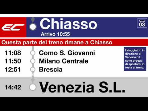 annuncio FFS » EC questo parte rimane a Chiasso (dir. Venezia S.L.) (2023) | SLBahnen