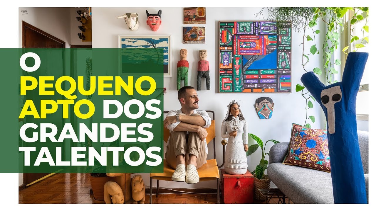 APARTAMENTO PEQUENO TODO DECORADO COM ARTE POPULAR BRASILEIRA - DECORAÇÃO QUE CONTA HISTÓRIAS
