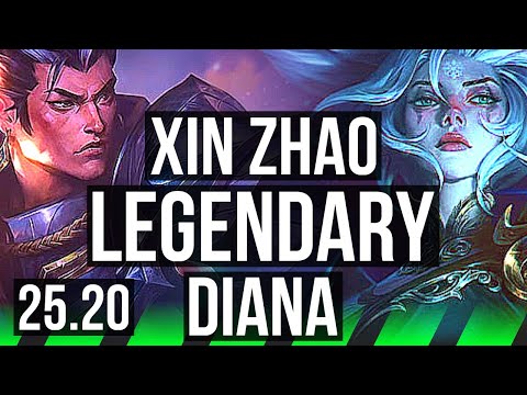 XIN ZHAO vs DIANA (JGL) | 19/0/10, Legendary, 6 solo kills | EUW Master | 25.20