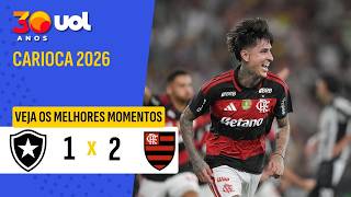 BOTAFOGO 1 X 2 FLAMENGO - VEJA OS MELHORES MOMENTOS DO JOGO PELO CAMPEONATO CARIOCA