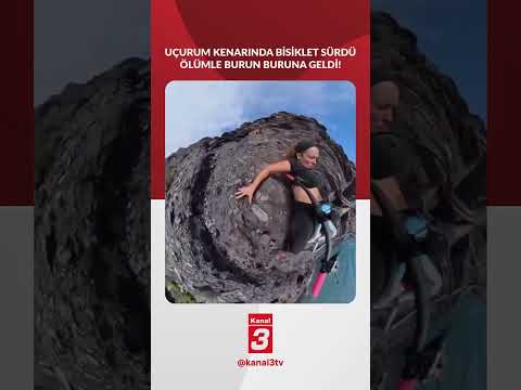 Uçurumun kenarında bisiklet sürdü | Dehşetten son anda kurtuldu!