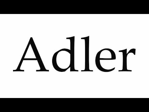 How to Pronounce Adler
