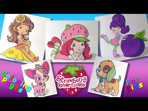 Strawberry Shortcake cartoon characters Part 3 #ColoringPages #forKids #LearnColors and Draw Video