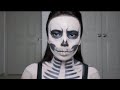 Скелет на Хэллоуин. Страшный макияж 