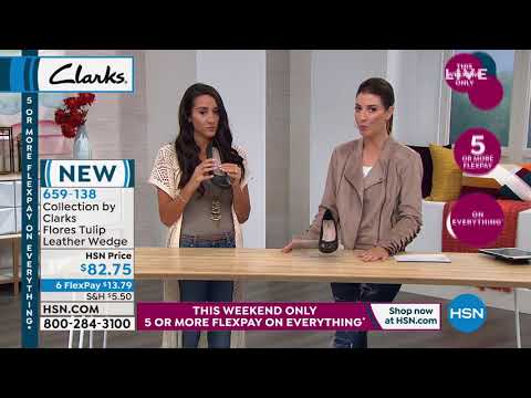 Collection by Clarks Flores Tulip Leather Wedge Pump