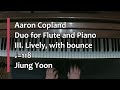 Piano Part- Copland, Duo for Flute and Piano, III. Lively, with bounce, ♩=118