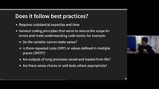 What are the goals a reviewing your code | Prof Lisa Debruine