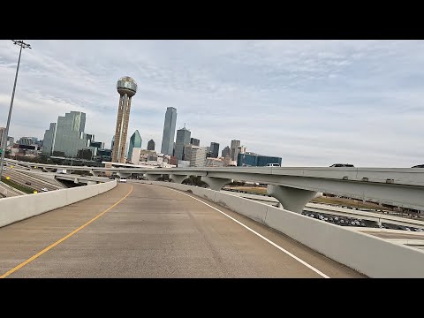 I-35E North from Downtown Dallas to I-635 East| 4K + No Windshield View