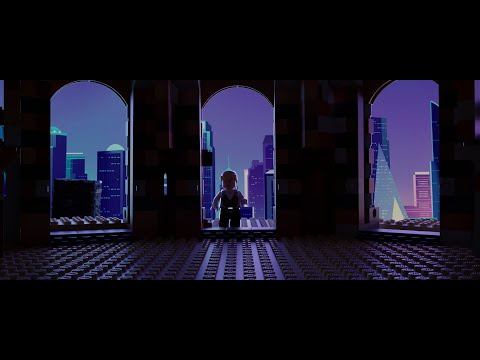 Gwen Stacy walking upsidedown but in Lego