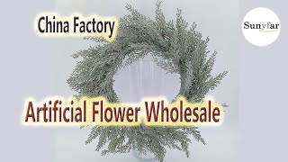 Wholesale large Christmas conifer wreath for front door, artificial autumn wreath for cemetery