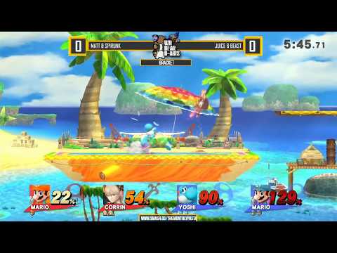 The Monthly| Matt & Spirunk vs Juice & Beast - Doubles RR - Smash 4