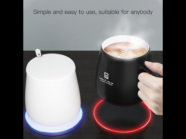 كوب حافظ للحرارة مع قاعدة للتسخين وشحن لاسلكي للجو...