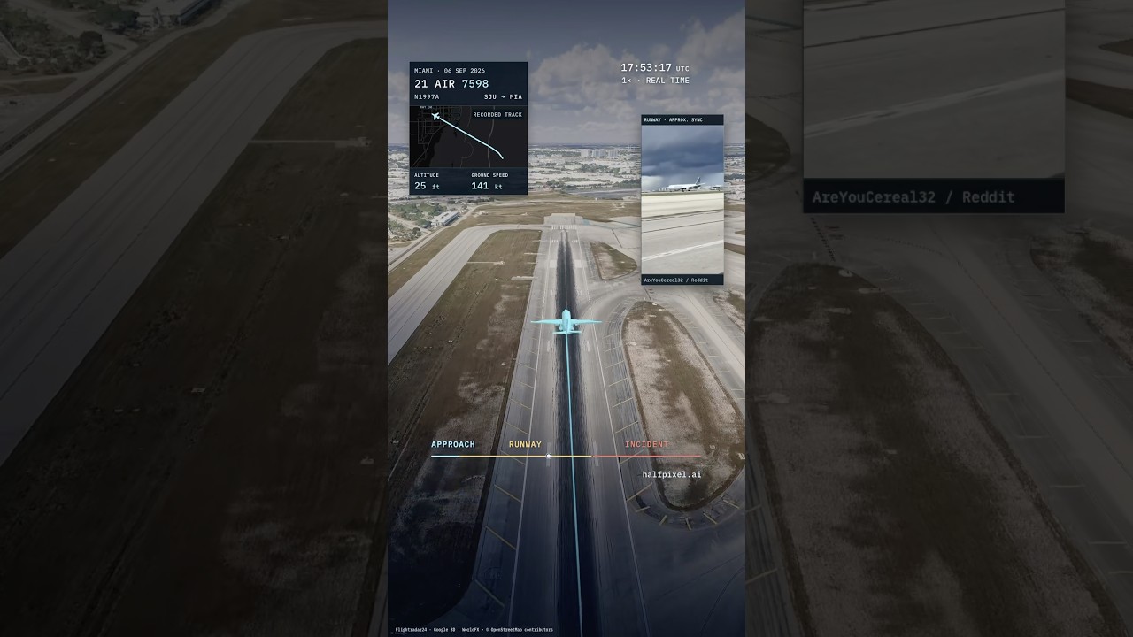 4D Replay of Amazon Prime Air Crash in Miami (Flight 7598)