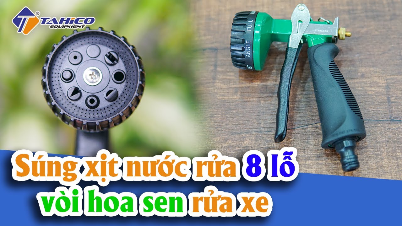 Súng xịt nước rửa 8 lỗ vòi hoa sen rửa xe 26