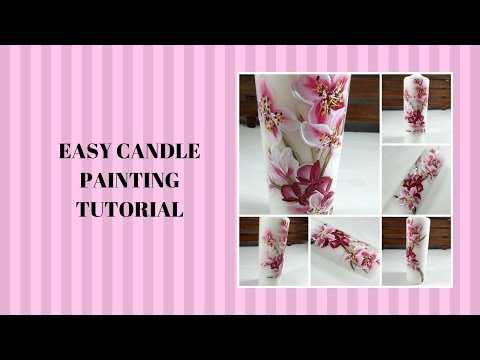 EASY CANDLE PAINTING TUTORIAL | How to Paint | Step by Step | Aressa1 | 2019