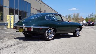 1970 Jaguar E-Type E Type Coupe in Green &amp; Engine Sound on My Car Story with Lou Costabile