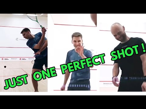 SQUASH. Perfect 1st shot in training to win vs PSA player!