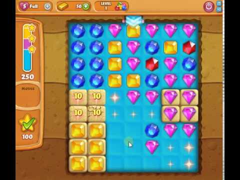 How to beat Diamond Digger Saga Level 1 - 3 Stars - No Boosters - 280pts