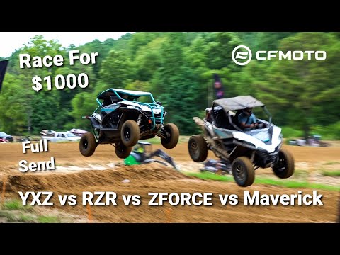 CFMOTO ZFORCE vs Polaris RZR vs Yamaha YXZ Race for $1000 | Big Jumps