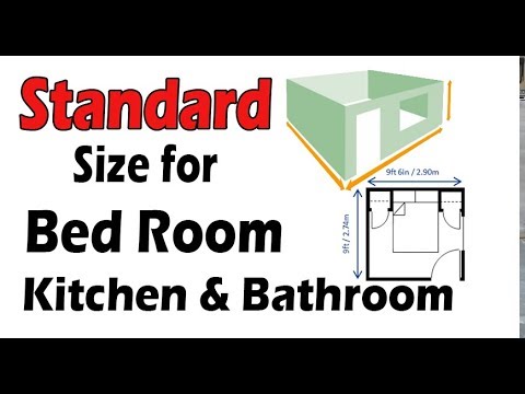Standard Size for Bedroom ,Master room , Living room,  Kitchen, Bathroom and closet etc