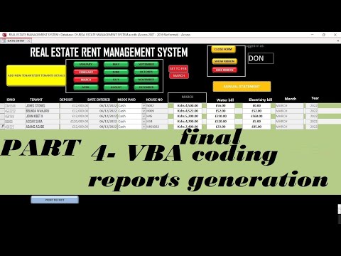 Real Estate Rental Houses Management System using Ms Access and VBA | Part 4 | VBA coding| Reports