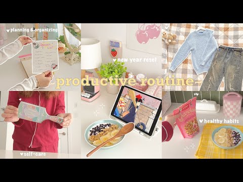 Productive day in my life 🌱✨ morning to night routine, new year reset, healthy habits, cleaning