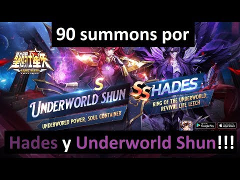 Tiramos 90 summons por Hades y Underworld Shun!!! || Saint Seiya Awakening