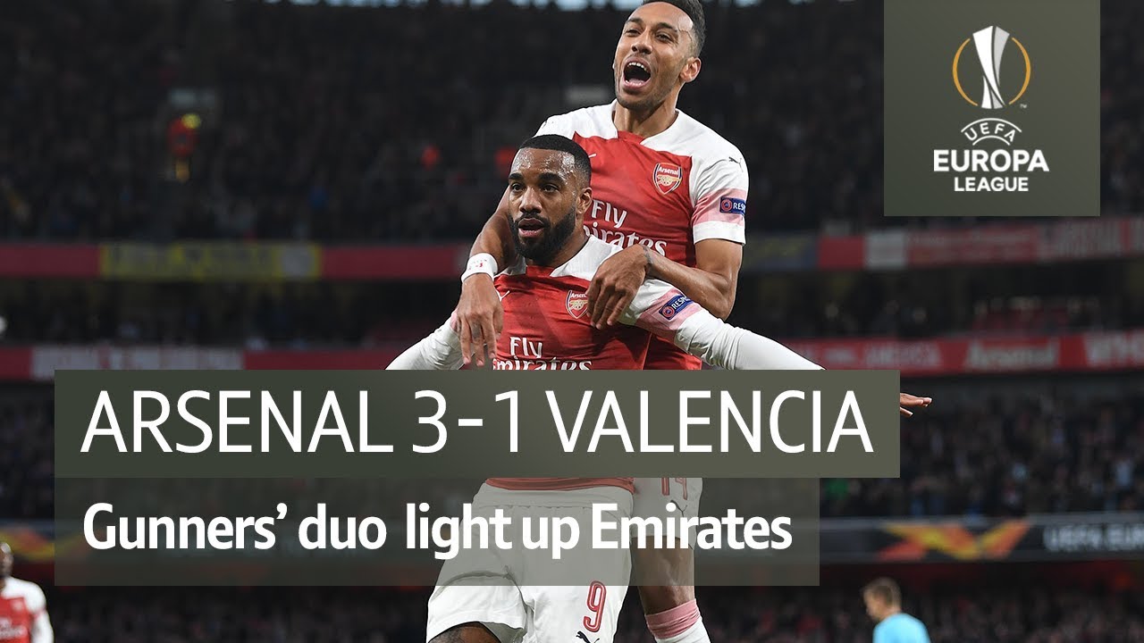 Arsenal vs Valencia (3-1) | UEFA Europa League Highlights - YouTube